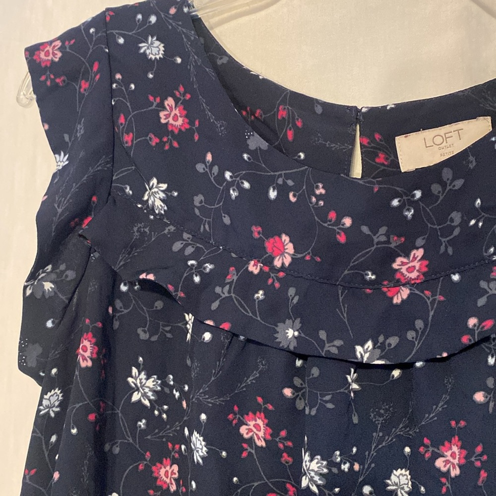 LOFT Floral Ruffle Blouse - Picture 3 of 3